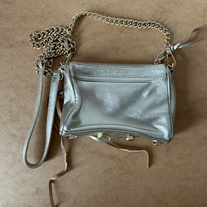 Rebecca Minkoff mini mac chain link crossbody - light gold studs